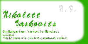 nikolett vaskovits business card